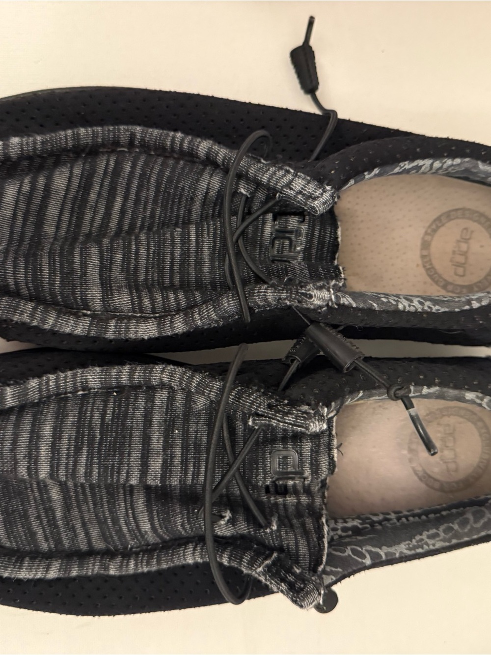 Hey Dude Men's Slip-On Knit Sneakers - Black and Gray
